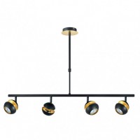 Distribuidor - Lâmpadas Diversas | Lâmpadas Modernas | COLGANTE BEETHOVEN NEGRO/ORO 4XGU10 Ref: 142054009